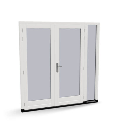 Houten dubbele deuren met zijlicht, buitendraaiend