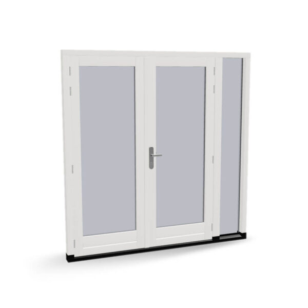 Houten dubbele deuren met zijlicht, buitendraaiend