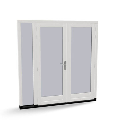 Houten dubbele deuren met zijlicht, buitendraaiend