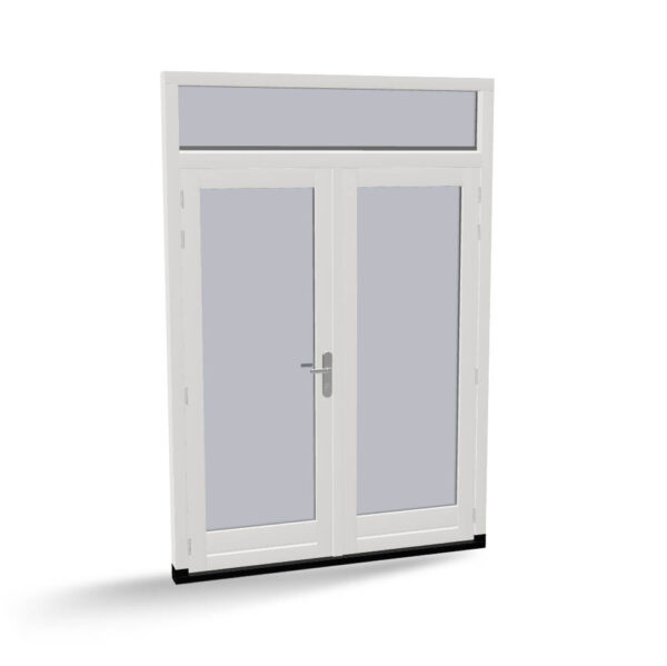 Houten dubbele deuren met bovenlicht, buitendraaiend