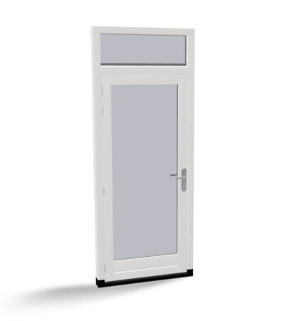 Houtendeur met bovenlicht en kozijn, buitendraaiend