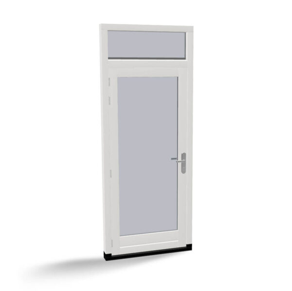 Houtendeur met bovenlicht en kozijn, buitendraaiend