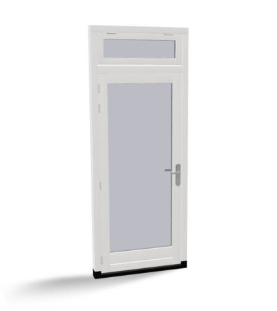 Houten deur met uitzetraam, buitendraaiend
