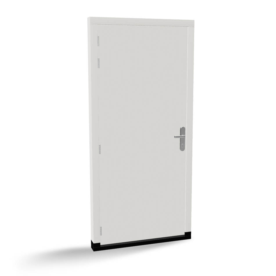 Houten dichte plaatdeur met kozijn