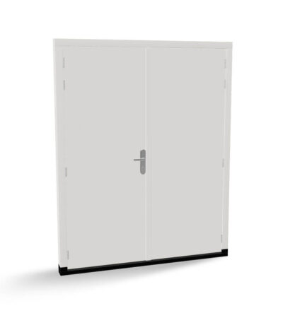 Houten dichte dubbele plaatdeuren met deurkozijn