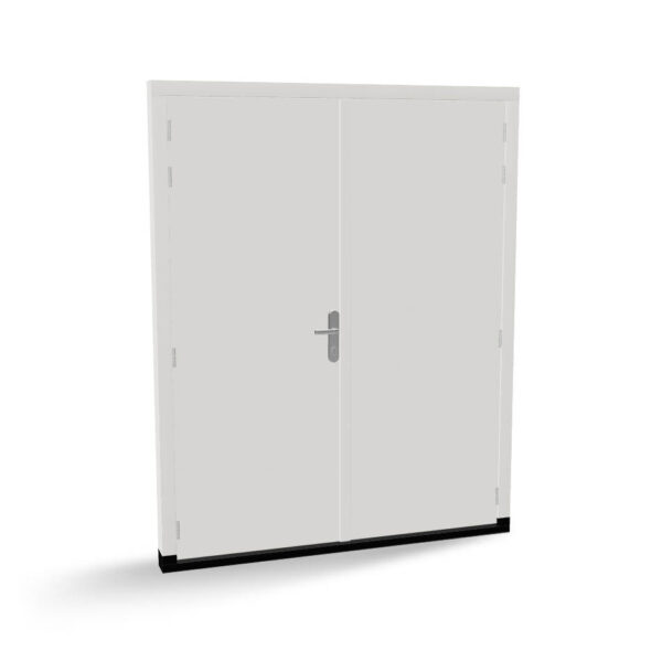 Houten dichte dubbele plaatdeuren met deurkozijn