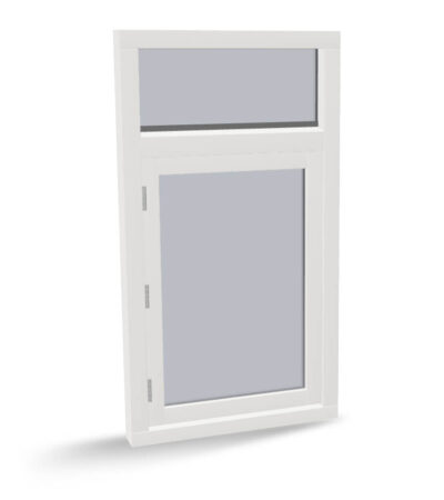 Houten raamkozijn met draairaam en bovenlicht, 2-vaks