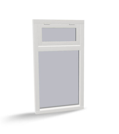 Houten raamkozijn met vast raam en uitzetraam, 2-vaks