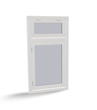 Houten raamkozijn met draairaam en uitzetraam, 2-vaks