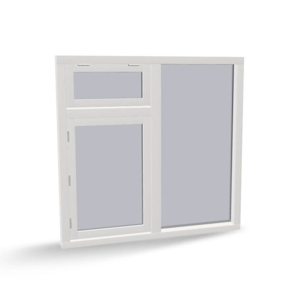 Houten raamkozijn met draairaam, uitzetraam en vast raam, 3 vaks