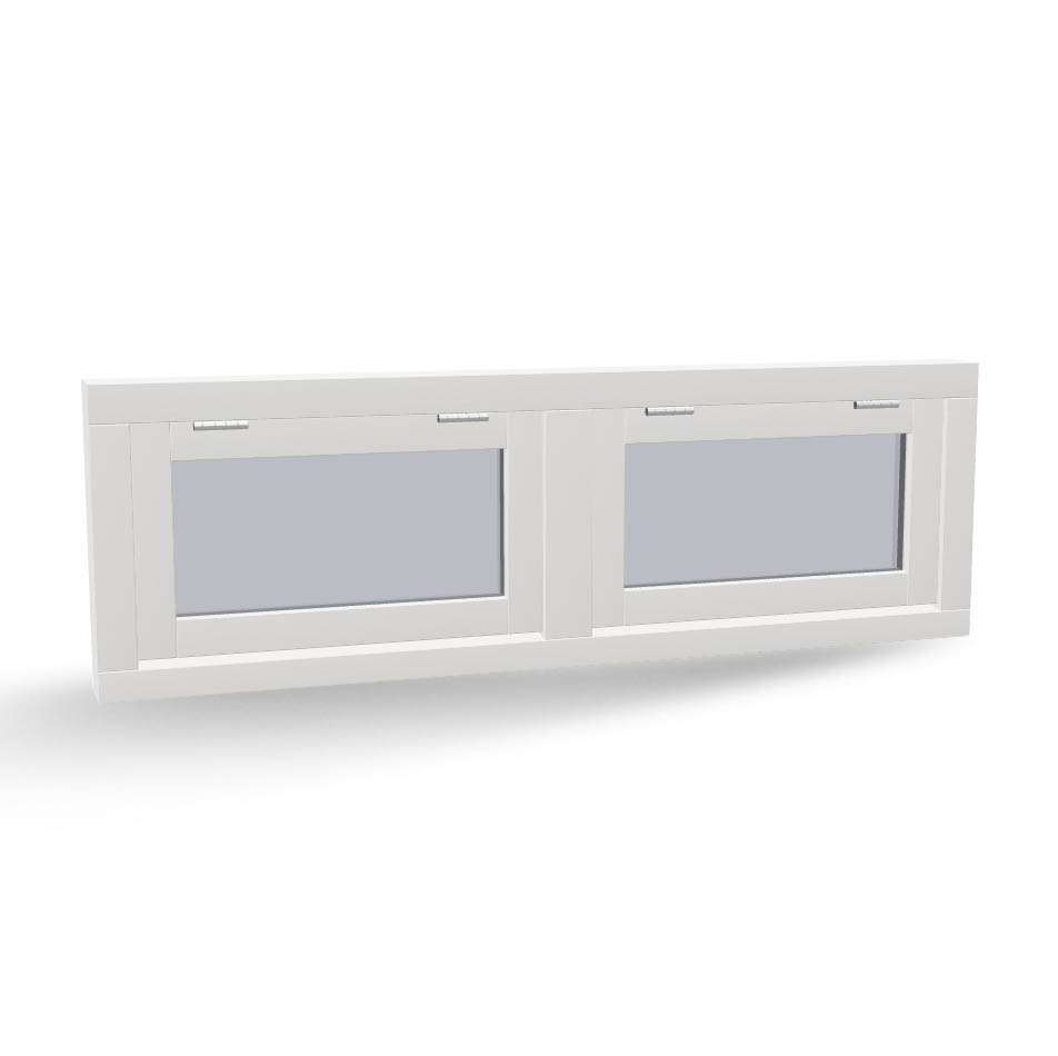 Houten raamkozijn met 2 uitzetramen, 2-vaks