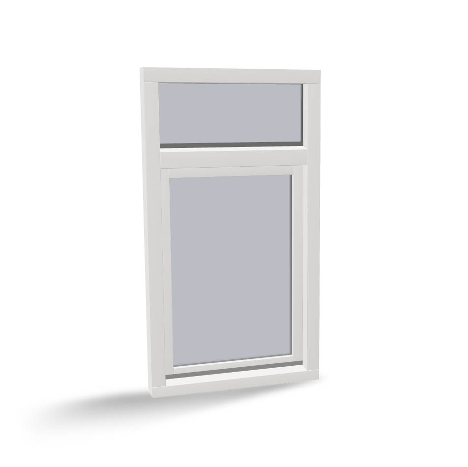 Houten draaikiepraam met bovenlicht, binnendraaiend