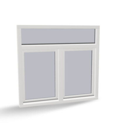 Houten raamkozijn met 2 draaikiepramen en bovenlicht