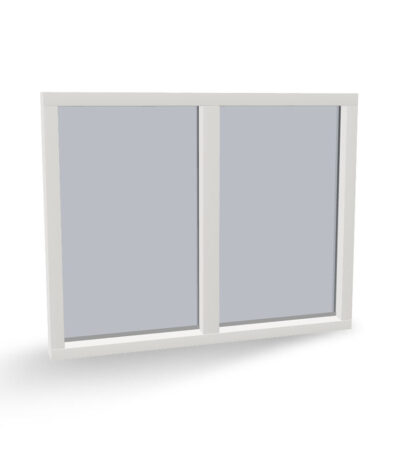 Houten vast glas kozijn 2-vaks naast elkaar - horizontaal