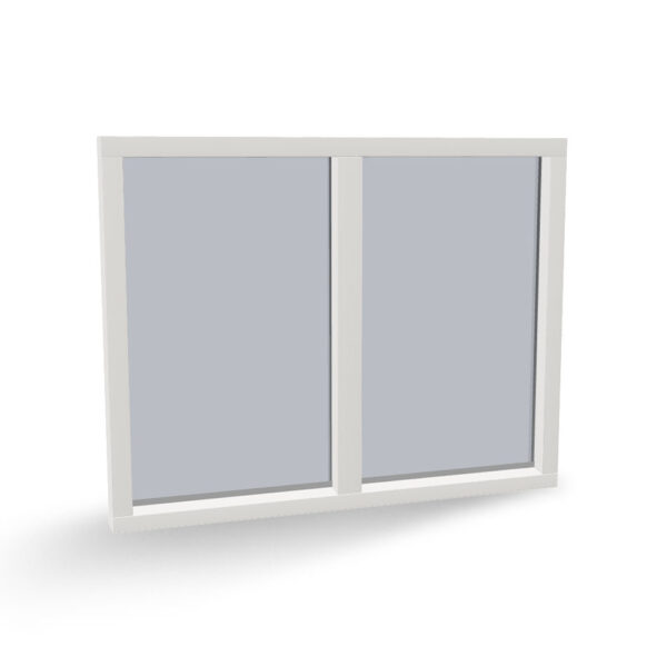 Houten vast glas kozijn 2-vaks naast elkaar - horizontaal