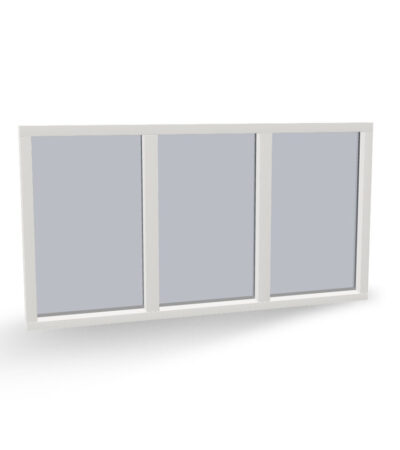 Houten vast glas kozijn 3-vaks naast elkaar - horizontaal