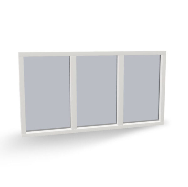 Houten vast glas kozijn 3-vaks naast elkaar - horizontaal