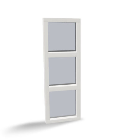 Houten vast glas kozijn 3-vaks boven elkaar - verticaal